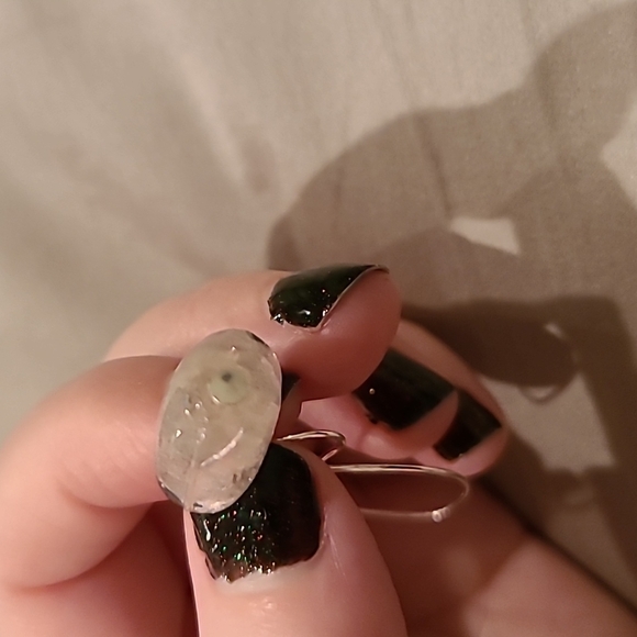 Light pink heart sterling silver drop earrings - Picture 8 of 8